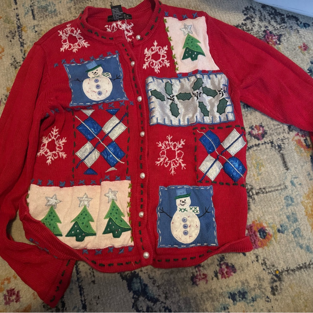 Holiday red vintage sweater size medium